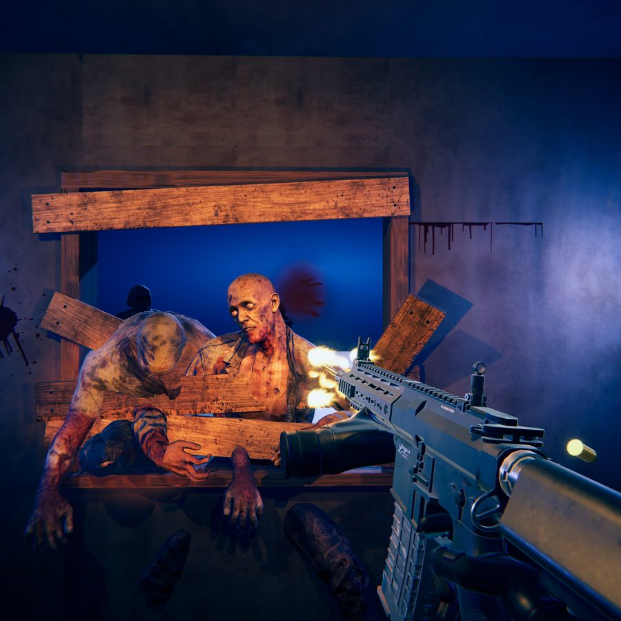Barricaded Mixed Reality cover art: zombies breaking through a boarded window